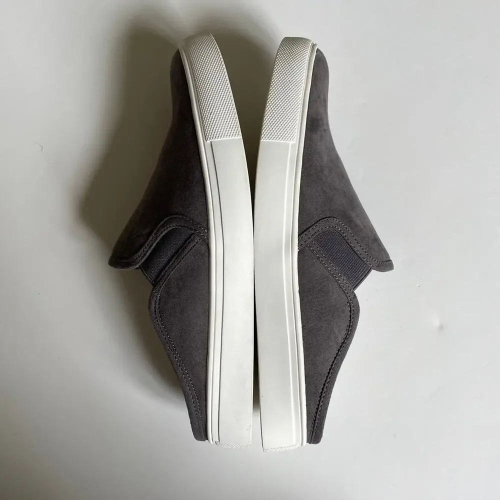 Steve Madden Grey Faux Suede Fleece Lined Slip On Zima Sneaker